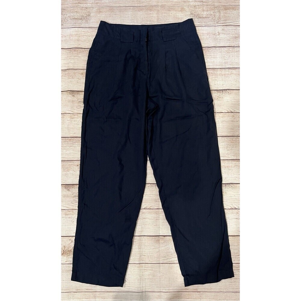 NWT Max Jeans Soft Pants Womens Navy 100% Tencel Slash Pockets Size 8/29